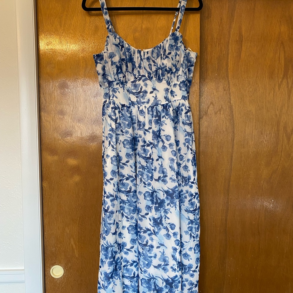 Blue Floral Women's Dress
